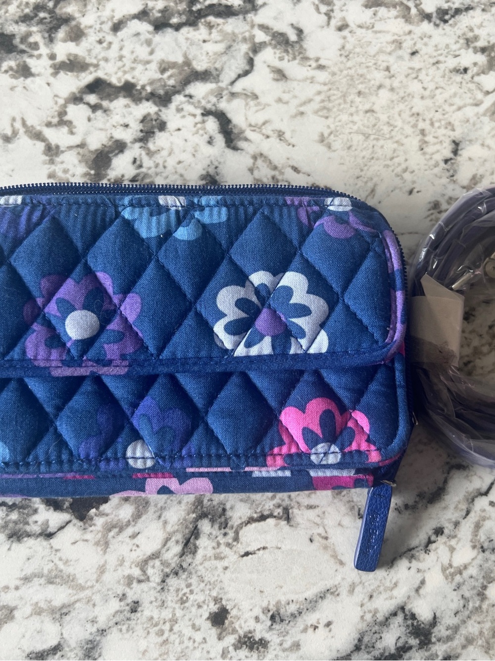 Vera Bradley Quilted Mini Crossbody in Navy Floral